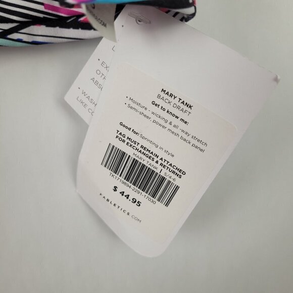 NWT Fabletics Mary Mesh Back Panel Racerback Tank Back Draft S - Picture 3 of 8